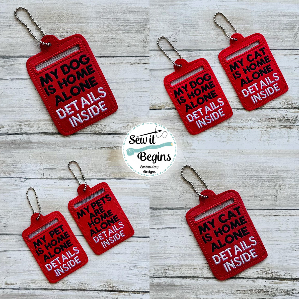 Pet home sales alone key tag