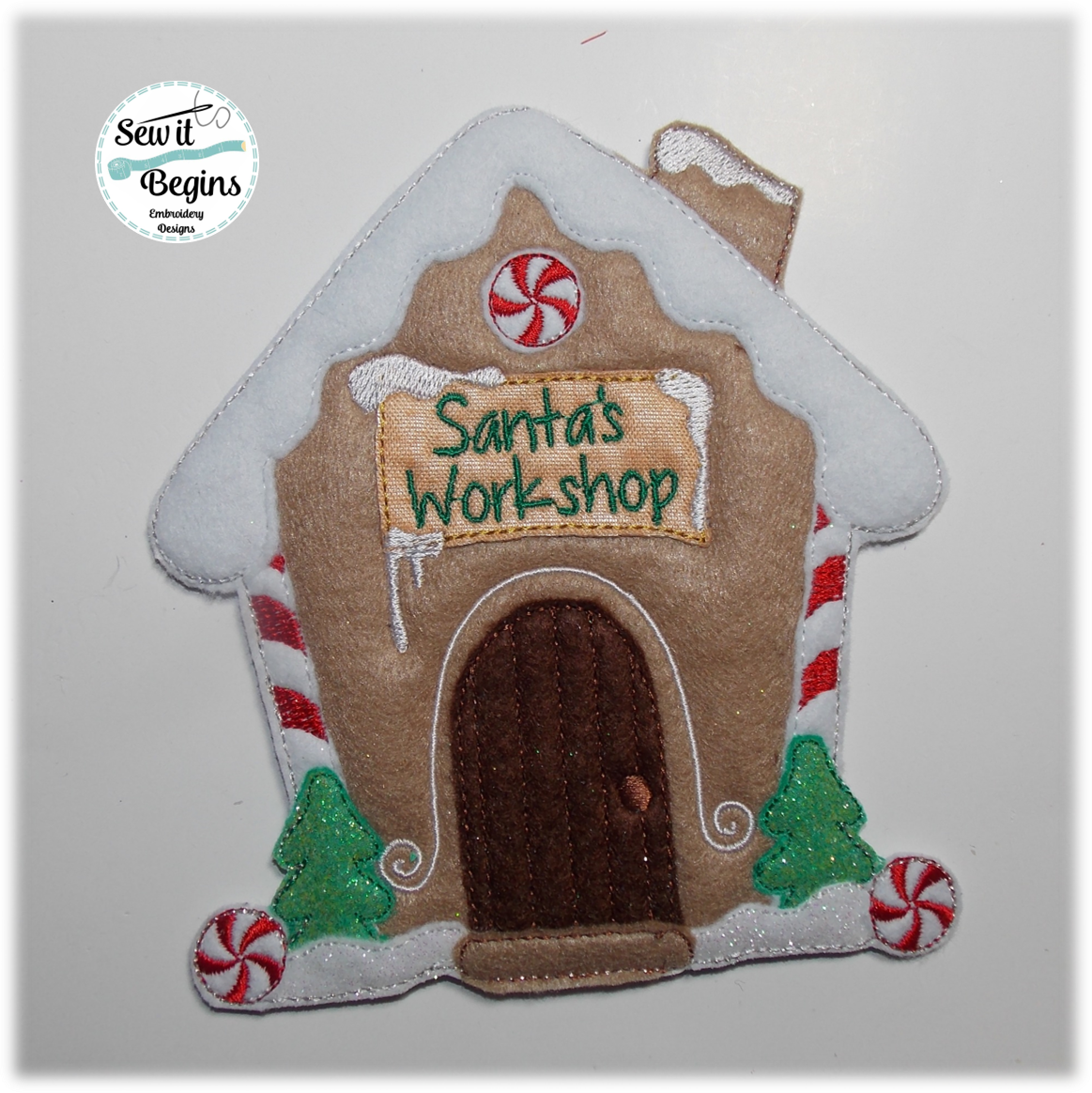 Santa's Workshop Gingerbread House Hanging Decoration (2 Sizes) – Sew ...