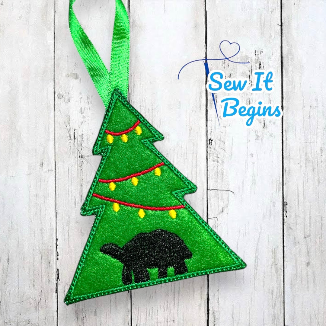 Tortoise in the Christmas Tree, Tree Shaped Decoration 4x4 - Digital D ...