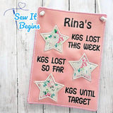 Weight Loss Tracker Stars with Pounds and Kilograms 5x7 - Digital Download