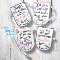 Floral Positive Quotes Banner 5x7 - 4 designs - Digital Download