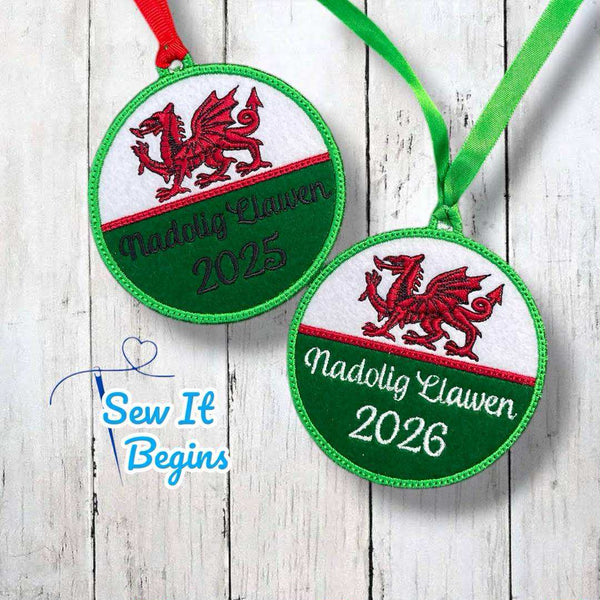 Nadolig Llawen Welsh Christmas Hanging Decoration - Digital Download