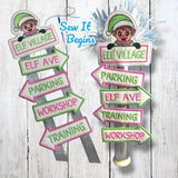 Elf Village Road Sign 4x4 - Digital Download