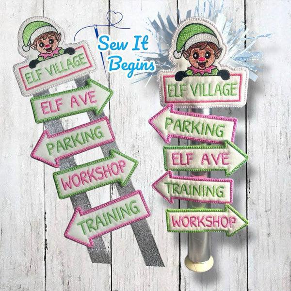 Elf Village Road Sign 4x4 - Digital Download