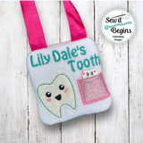 Small Tooth Fairy Pillow with 2 Pockets - 4X4 - Digital Download