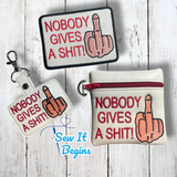 MATURE Nobody Gives A Shhh Zip Bag, Patch & Key Fob Set 4x4 - Digital Download