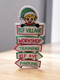 Elf Village Road Sign 4x4 - Digital Download