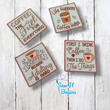 Coffee Time Square 4x4 Coasters (Set of 4) - Digital Download