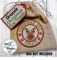 Christmas Eve Treats Swing Tag and Bag Patch 4x4 (2 designs) - Digital Download