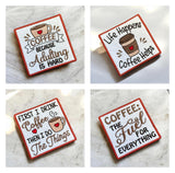Coffee Time Square 4x4 Coasters (Set of 4) - Digital Download