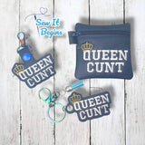 Mature Listing Queen C*nt 4x4 Bag, Snap Tab & Eyelet Keyring Set - Digital Download