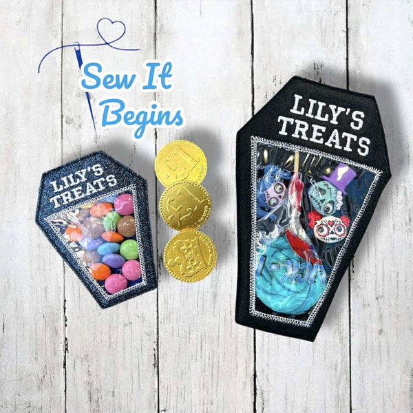 Halloween Coffin Treat Bag Card Holder 2 Sizes - Digital Download