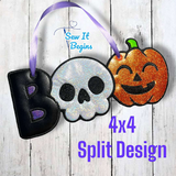 Cute Boo Pumpkin Skull Sign Hanging Door Sign 4x4 ONLY - Digital Download