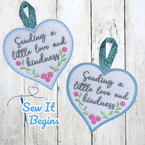 Sending Love and Kindness 4" Heart Decorations Set of 2 - Digital Download