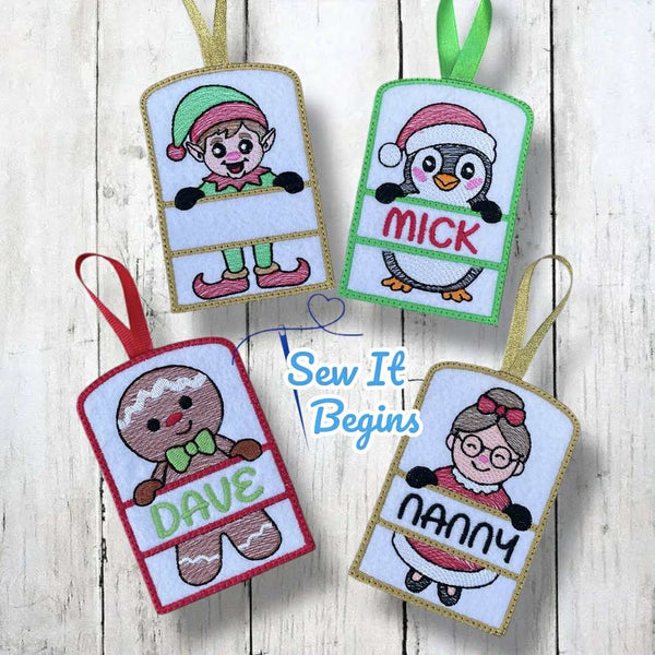 More Cute Christmas Name Gift Card Holder Tags Set - Digital Download