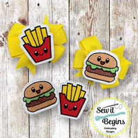 Burger and Fries Besties 2 inch Feltie Set - Digital Download