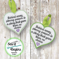 Behind Every Strong Person 4" Heart Decorations Set of 2 - Digital Download