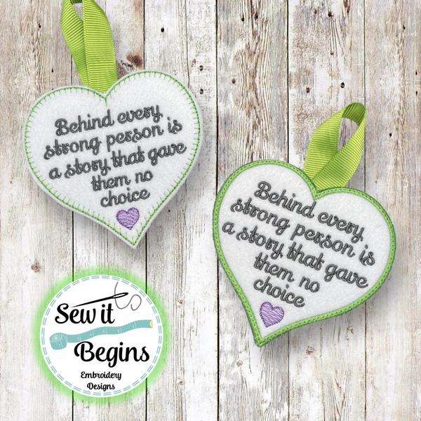 Behind Every Strong Person 4" Heart Decorations Set of 2 - Digital Download