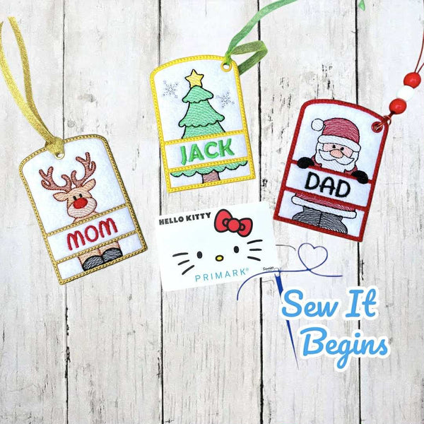 Cute Christmas Name Gift Card Holder Tags Set - Digital Download