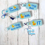 Naughty Duck Snap Tab and Eyelet Key Fobs SET 2 - Digital Download