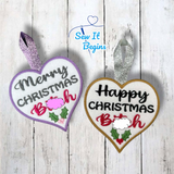 Happy & Merry B*tch Christmas Heart Hanging Decoration - Digital Download