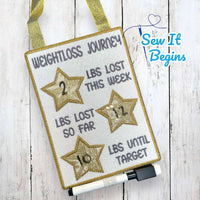 Weight Loss Tracker Stars with Pounds and Kilograms 5x7 - Digital Download