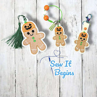 Gingerbread Pumpkin Hat Snap Tab, Eyelet Fob and Book Mark Set- Digital