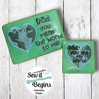 Dad You Are My World Set of 3 Coaster, Mug Rug and Placemat Designs - Digital Download