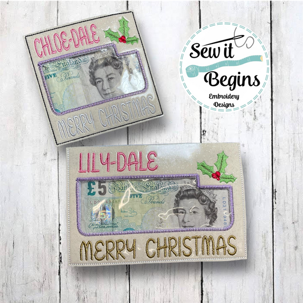 Merry Christmas Money Wallet Gift Card 2 Sizes - Digital Download