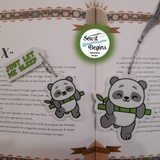 Sleepy Panda Book Mark and Feltie Charm and Tag Keyring Set  4x4 - Digital Download