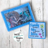 Family Where Life Begins Set of 2 - Coaster and Photo Frame Mug Rug Designs - Digital Download