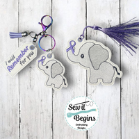 I Will Remember For You Elephant Book Mark and Feltie Charm and Tag Set  4x4 - Digital Download