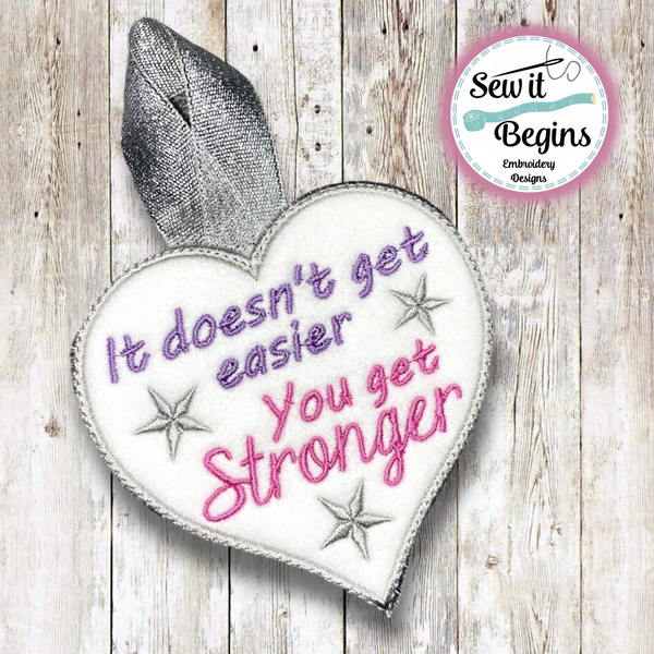 You Get Stronger 4x4 Satin Edge Hanging Heart Decoration  - Digital Download