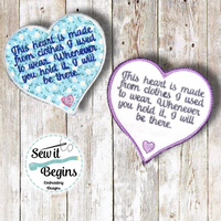 This Heart is Made from Clothes  4 inch Heart Memory Patch - Digital Download