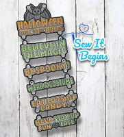 Halloween Rules Large Hanging Sign 5x7 - Digital Download