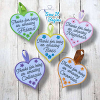 Amazing Work and Friends Bundle with Flowers 4" Heart - Digital Download