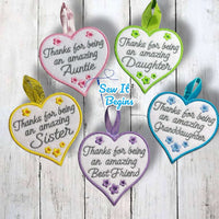 Amazing Family and Friends Bundle with Flowers 4" Heart - Digital Download