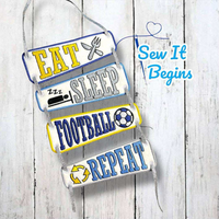 Eat Sleep Football Repeat Direction Signs with 4 separate designs 5x7 - Digital Download