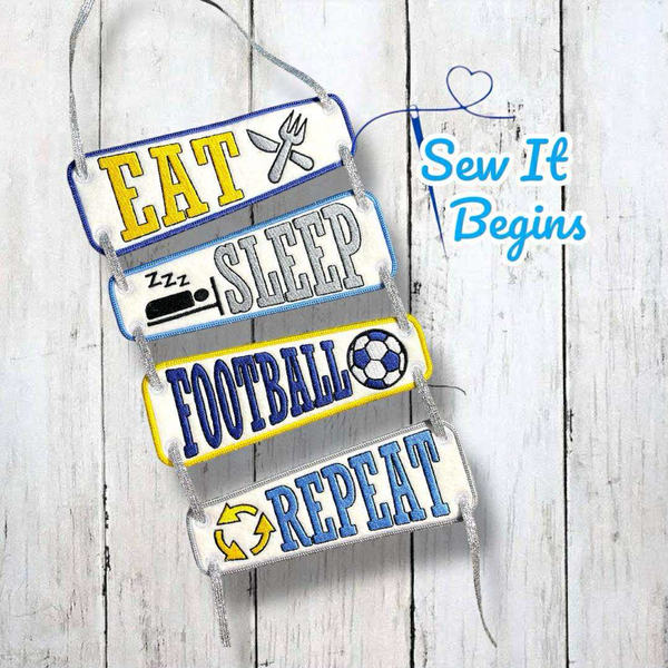 Eat Sleep Football Repeat Direction Signs with 4 separate designs 5x7 - Digital Download