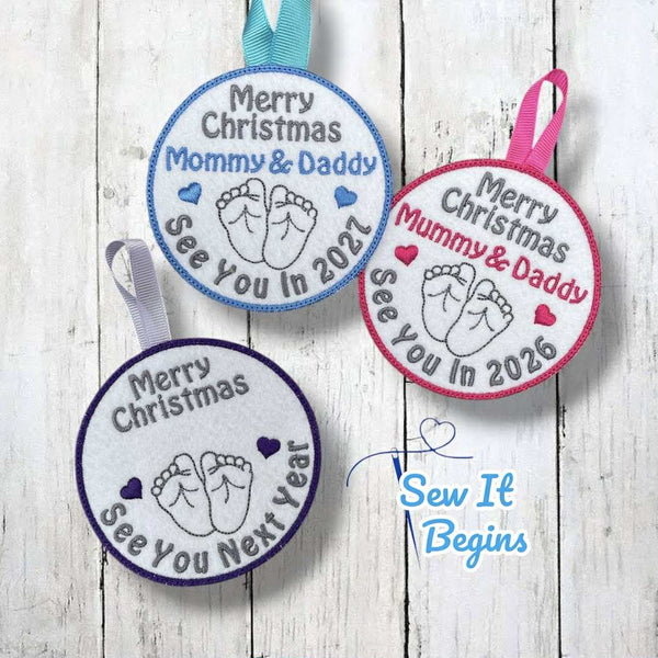 Merry Christmas See You in 2026/7 Baby Feet Decoration Set - Digital Download