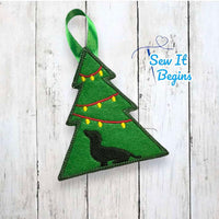 Dachshund in the Christmas Tree, Tree Shaped Decoration 4x4  - Digital Download