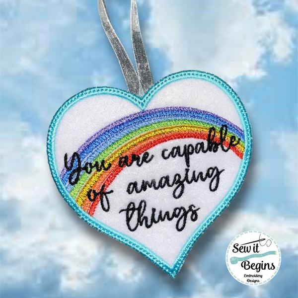You are Capable of amazing Things Rainbow  4" Heart Decoration - Digital Download