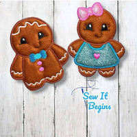 Chubby Boy & Girl Puffy Gingerbread Decorations 5x7 - Digital Download