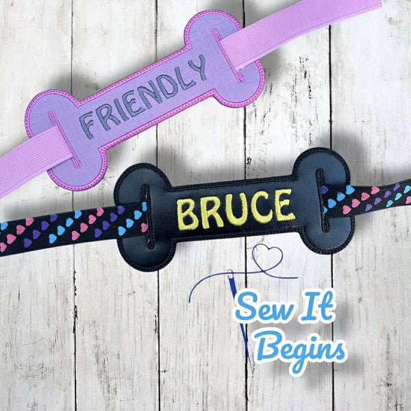 Bone Shaped Dog Lead Leash Name Label Tag Cover 5x7- Digital Download