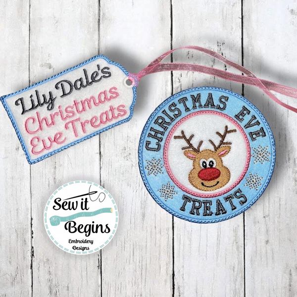 Christmas Eve Treats Swing Tag and Bag Patch 4x4 (2 designs) - Digital Download