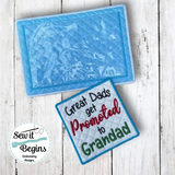 Great Dads Get Promoted to Grandad Set of 2 Coaster and Photo Frame Mug Rug Designs - Digital Download