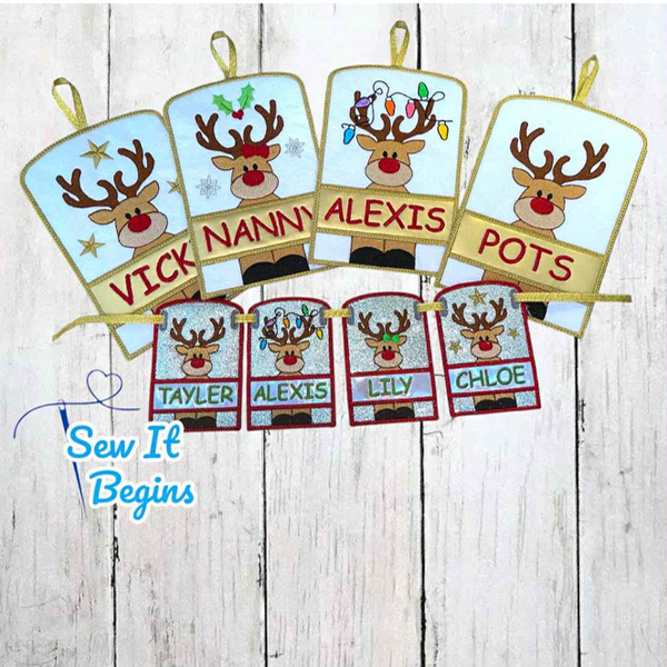 Christmas Reindeer Stable  Banner - 2 sizes - Digital Download