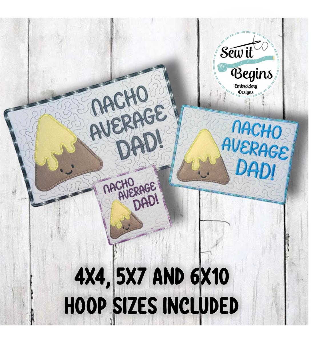 Nacho Rug Cute Nacho Average Dad Set of 3 Coaster, Mug Rug and Placemat Designs ...