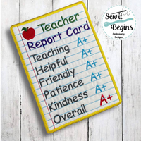 Teacher Report Card Mug Rug 5x7 Design ( set of 2) - Digital Download
