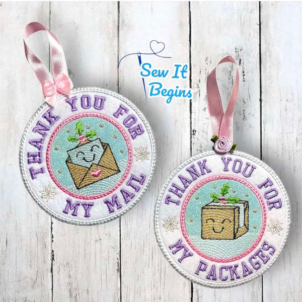 Thank You For My Mail/Packages 4" Circle Decorations Set of 2 - Digital Download